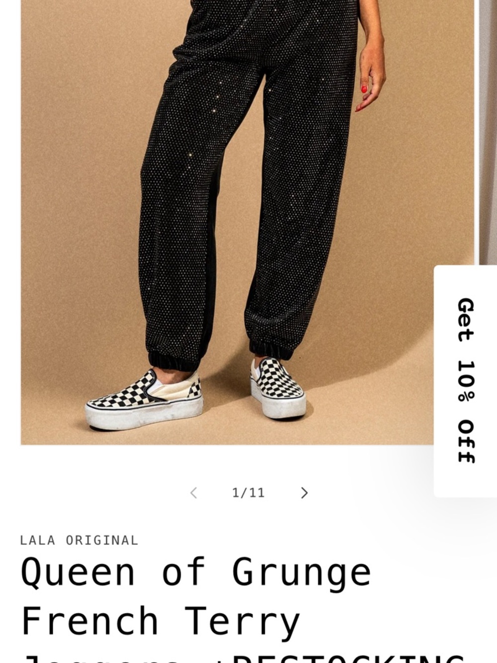 Dressed in LALA Queen of Grunge French Terry Joggers - Picture 4 of 6